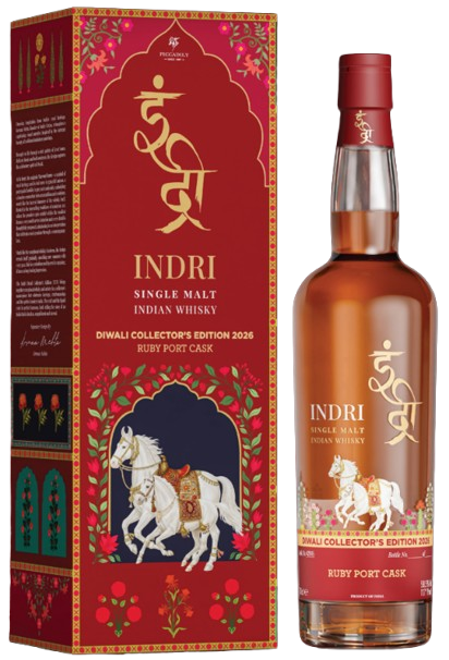 Indri Diwali Collector's Edition 2026 Ruby Port Cask Single Malt Indian Whisky